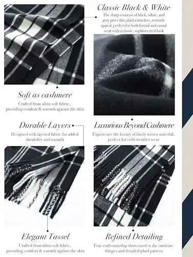 CALVIN & OLIVIA Ultra-Soft CasModazoneere Feel Scarf Winter Holiday Gift for Men & Women - 4