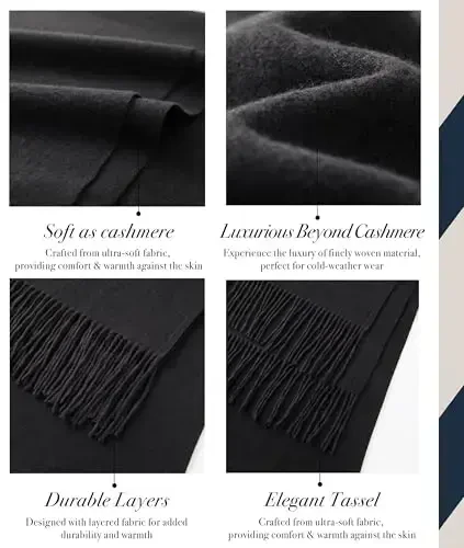 CALVIN & OLIVIA Ultra-Soft CasModazoneere Feel Scarf Winter Holiday Gift for Men & Women - 4