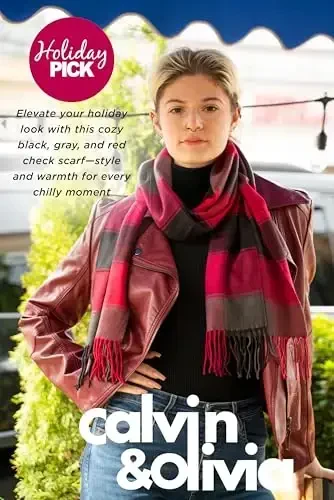 CALVIN & OLIVIA Ultra-Soft CasModazoneere Feel Scarf Winter Holiday Gift for Men & Women - 4