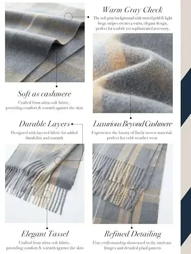 CALVIN & OLIVIA Ultra-Soft CasModazoneere Feel Scarf Winter Holiday Gift for Men & Women - 3