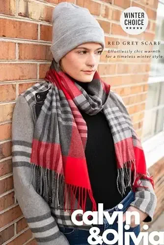 CALVIN & OLIVIA Ultra-Soft CasModazoneere Feel Scarf Winter Holiday Gift for Men & Women - 5