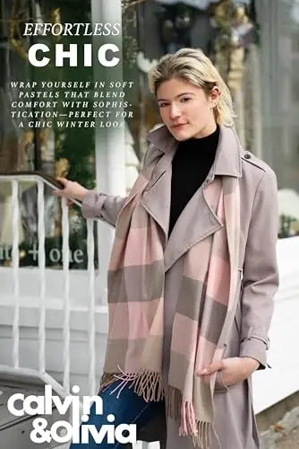 CALVIN & OLIVIA Ultra-Soft CasModazoneere Feel Scarf Winter Holiday Gift for Men & Women - 5