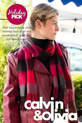 CALVIN & OLIVIA Ultra-Soft CasModazoneere Feel Scarf Winter Holiday Gift for Men & Women - 5