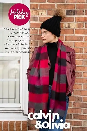 CALVIN & OLIVIA Ultra-Soft CasModazoneere Feel Scarf Winter Holiday Gift for Men & Women - 6