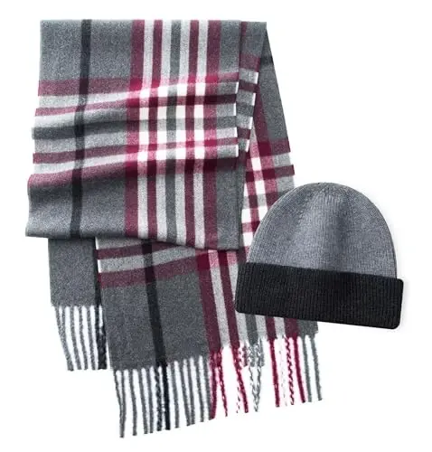 CALVIN & OLIVIA Lightweight Ultra-Soft Scarf with Hat - Perfect Holiday Gift for Men & Women - 1