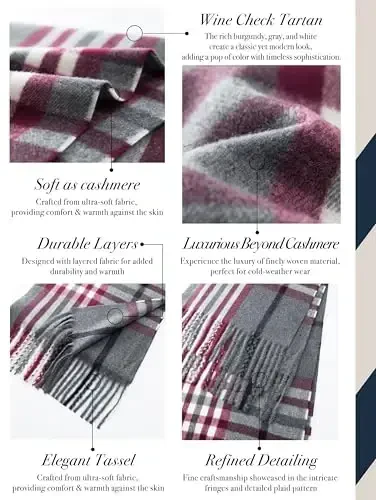 CALVIN & OLIVIA Ultra-Soft CasModazoneere Feel Scarf Winter Holiday Gift for Men & Women - 3