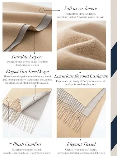 CALVIN & OLIVIA Lightweight Ultra-Soft Scarf with Hat - Perfect Holiday Gift for Men & Women - 3