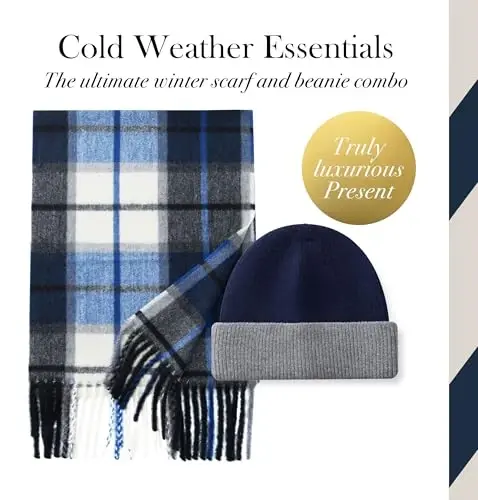 CALVIN & OLIVIA Lightweight Ultra-Soft Scarf with Hat - Perfect Holiday Gift for Men & Women - 2