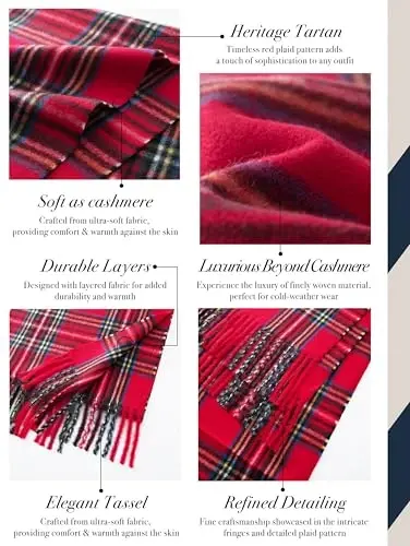 CALVIN & OLIVIA Ultra-Soft CasModazoneere Feel Scarf Winter Holiday Gift for Men & Women - 3