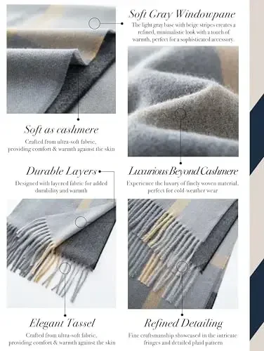 CALVIN & OLIVIA Lightweight Ultra-Soft Scarf - Perfect Holiday Gift for Men & Women - 1