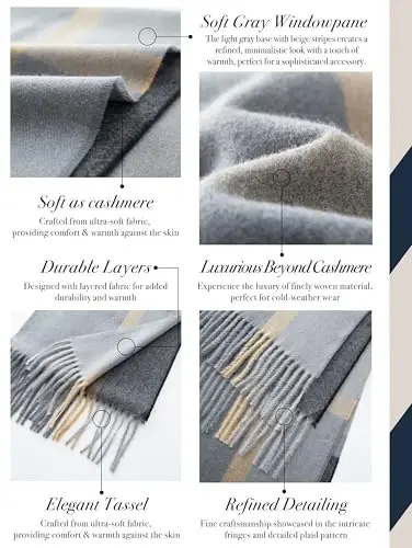 CALVIN & OLIVIA Ultra-Soft CasModazoneere Feel Scarf Winter Holiday Gift for Men & Women - CALVIN & OLIVIA
