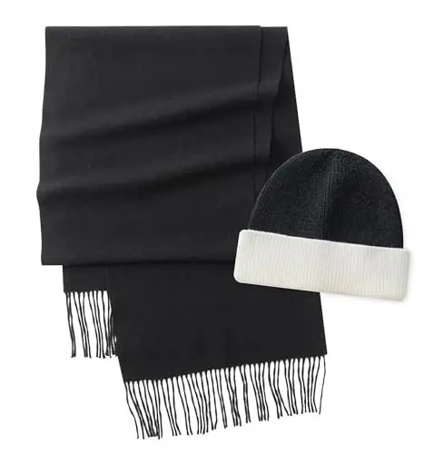 CALVIN & OLIVIA Lightweight Ultra-Soft Scarf with Hat - Perfect Holiday Gift for Men & Women - 1