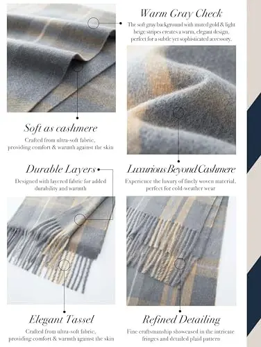 CALVIN & OLIVIA Ultra-Soft CasModazoneere Feel Scarf Winter Holiday Gift for Men & Women - 3