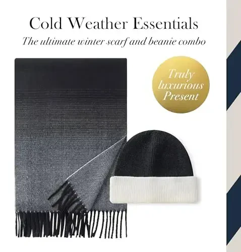CALVIN & OLIVIA Lightweight Ultra-Soft Scarf with Hat - Perfect Holiday Gift for Men & Women - 2