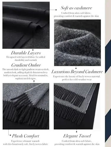 CALVIN & OLIVIA Lightweight Ultra-Soft Scarf with Hat - Perfect Holiday Gift for Men & Women - 3