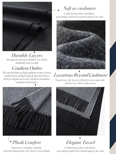 CALVIN & OLIVIA Ultra-Soft CasModazoneere Feel Scarf Winter Holiday Gift for Men & Women - 3