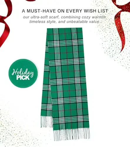 CALVIN & OLIVIA Women's Fall Winter Scarf Thick Classic Plaid Scarf Wrap Warmth Soft Oversized CasModazoneere Feel Scarves - 2