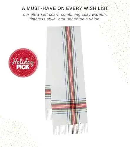 CALVIN & OLIVIA Women's Fall Winter Scarf Thick Classic Plaid Scarf Wrap Warmth Soft Oversized CasModazoneere Feel Scarves - 2