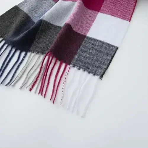 CALVIN & OLIVIA Women's Fall Winter Scarf Thick Classic Plaid Scarf Wrap Warmth Soft Oversized CasModazoneere Feel Scarves - 6