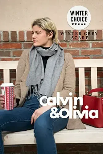 CALVIN & OLIVIA Women's Fall Winter Scarf Thick Classic Plaid Scarf Wrap Warmth Soft Oversized CasModazoneere Feel Scarves - CALVIN (1)