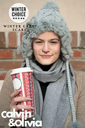 CALVIN & OLIVIA Women's Fall Winter Scarf Thick Classic Plaid Scarf Wrap Warmth Soft Oversized CasModazoneere Feel Scarves - 3