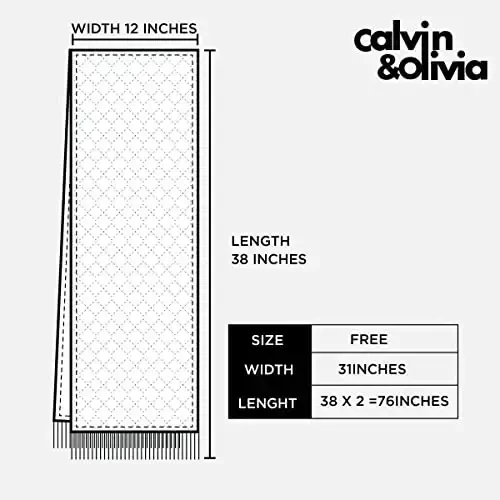 CALVIN & OLIVIA Women's Fall Winter Scarf Thick Classic Plaid Scarf Wrap Warmth Soft Oversized CasModazoneere Feel Scarves - 5