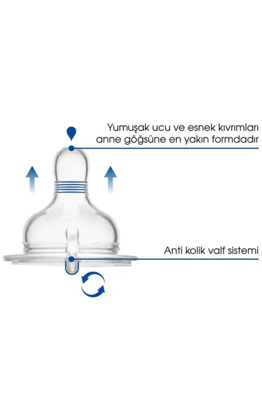 Cam Antikolik Biberon Emziği Seti 6 Ay+ | Orta Akışlı, İkili - Saklama Kabı Hediyeli - 4