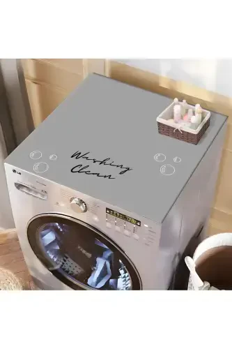 Çamaşır Makinesi Kurutma Makinesi Örtüsü Koruma Pedi Matı Kaymaz Yıkanabilir-antrasit - 2