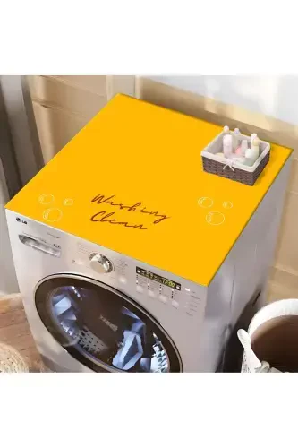 Çamaşır Makinesi Kurutma Makinesi Örtüsü Koruma Pedi Sıvı Geçirmez Matı Kaymaz Yıkanabilir-turuncu - 2