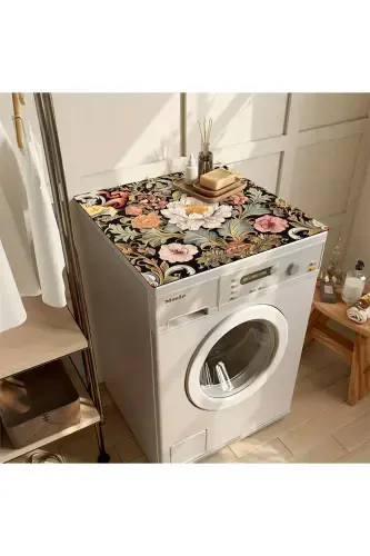 Çamaşır Makinesi Örtüsü Kurutmaşık Koruma Matı Sıvı Geçirmez Kaymaz Yıkanabilir Dsn-04-Desen - ELSE DEKOR (1)