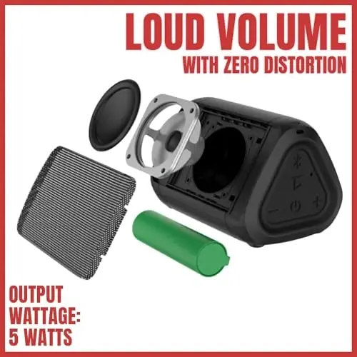 OontZ Angle Solo Portable Bluetooth Speaker 5.0-5W Sound, 10-Hr Battery, 100ft Wireless Range, IPX5 Water-Resistant, Budget-Friendly Small Speaker for Travel, Party, Outdoor or Home (Black) - 3