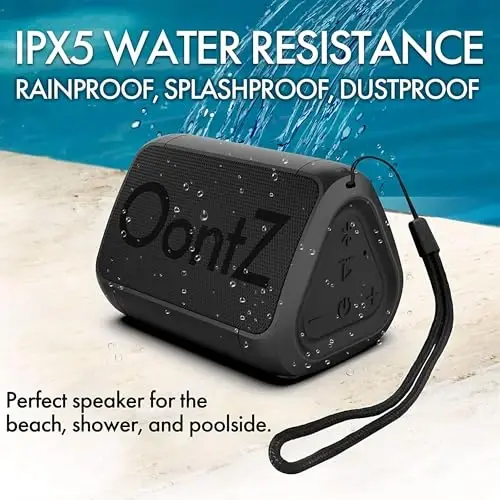 OontZ Angle Solo Portable Bluetooth Speaker 5.0-5W Sound, 10-Hr Battery, 100ft Wireless Range, IPX5 Water-Resistant, Budget-Friendly Small Speaker for Travel, Party, Outdoor or Home (Black) - 4