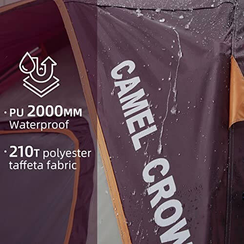 CAMEL CROWN Tents for Camping 2/4/6/8 Person Waterproof Quick Setup Folding Outdoor Backpacking Tents 4 People Family Hiking - 4