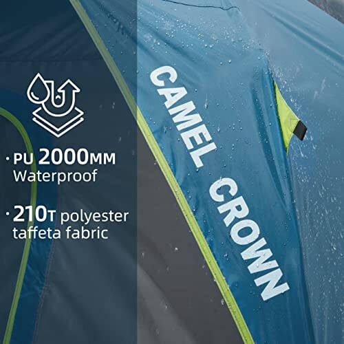 CAMEL CROWN Tents for Camping 2/4/6/8 Person Waterproof Quick Setup Folding Outdoor Backpacking Tents 4 People Family Hiking - 4