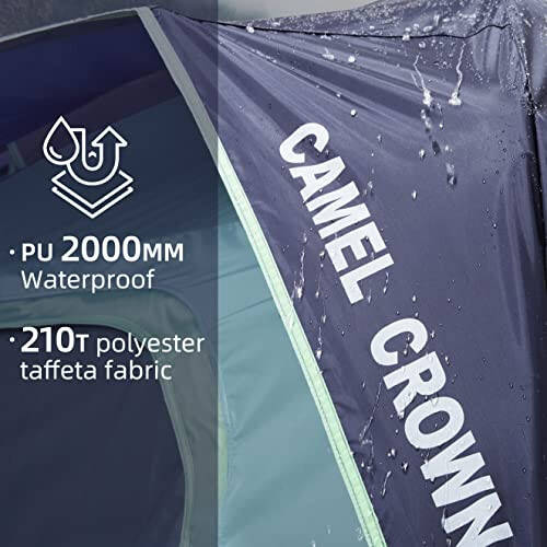 CAMEL CROWN Tents for Camping 2/4/6/8 Person Waterproof Quick Setup Folding Outdoor Backpacking Tents 4 People Family Hiking - 4