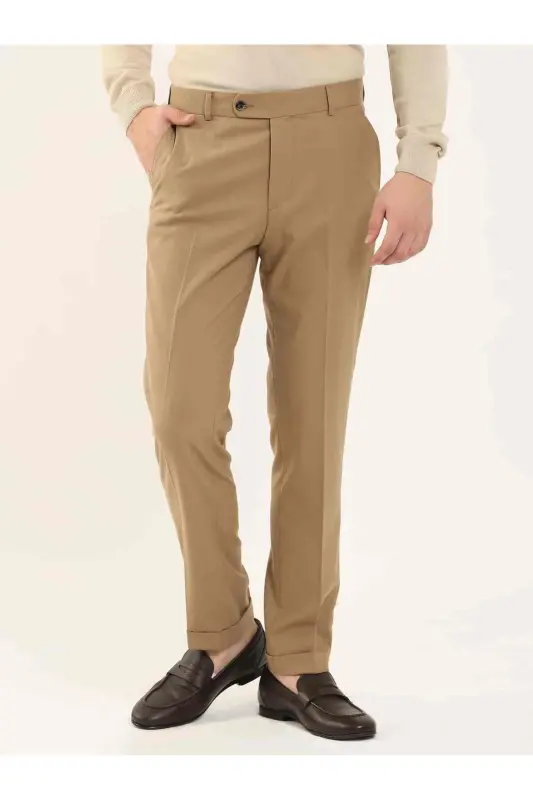 Camel Erkak Regular Fit Toʻgʻri Klassik Shim - 97739-CAMEL - 4