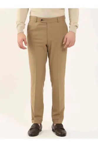 Camel Erkek Regular Fit Düz Klasik Pantolon - 97739-CAMEL 