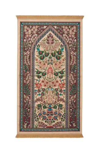 Camel Kadife Halı Seccade - 1