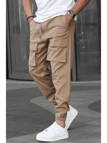 Camel Kargo Cep Erkek Jogger Pantolon 6812-Bej 