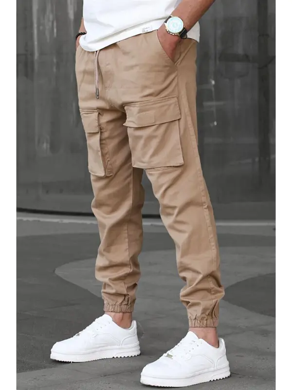 Camel Kargo Cep Erkek Jogger Pantolon 6812-Bej - 2