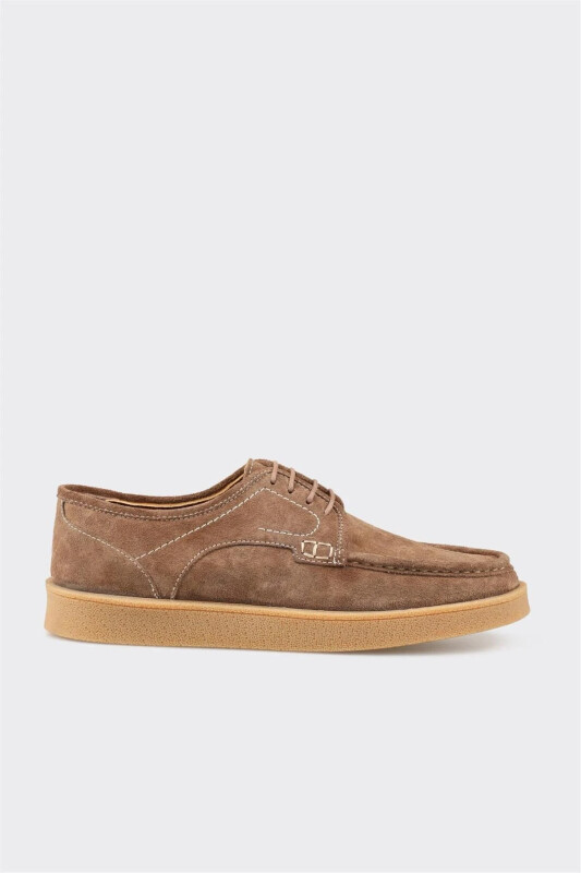 Camel Leather Men's Casual Shoes - ELLE SHOES
