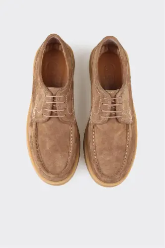 Camel Leather Men's Casual Shoes - 4