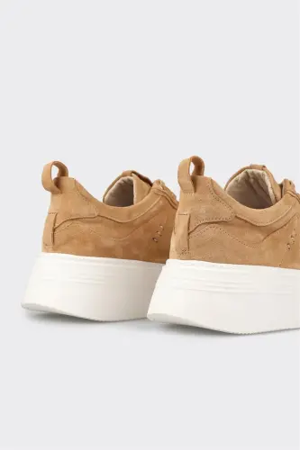 Camel Leather Men's Sneakers - 1