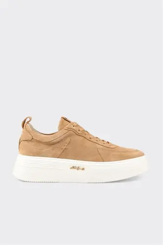 Camel Leather Men's Sneakers - ELLE (1)