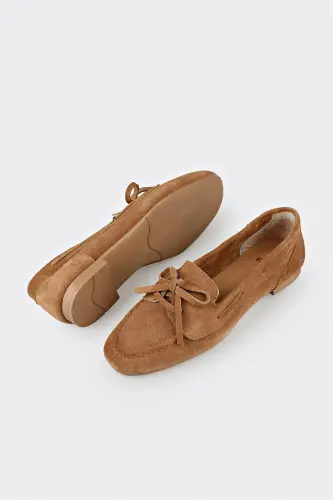 Camel Leather Women's Casual Shoes - 3