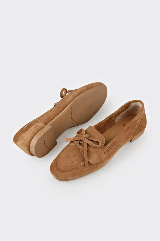 Camel Leather Women's Casual Shoes - 3