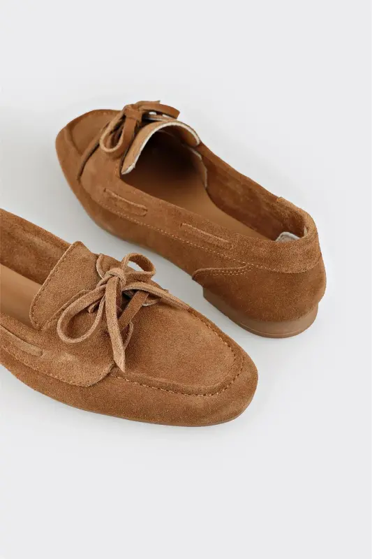 Camel Leather Women's Casual Shoes - 5