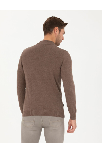 Camel Melange Slim Fit Sweater (50281852-VR122) - 5