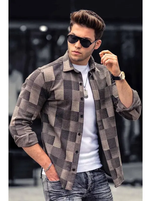 Camel Plaid Lumberjack Men's Shirt 4667-Beige - LC WAIKIKI