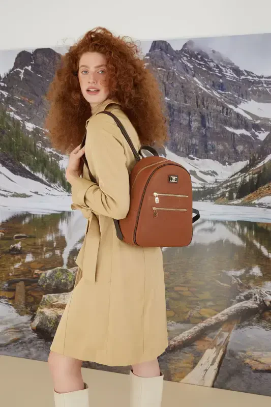 Camel Print Женский Рюкзак 05PO22Y1577-Print Camel - PIERRE CARDIN